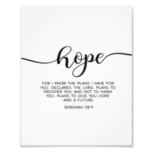 Foto Jeremías 29:11, Biblia Verse, Hope Wall Decor