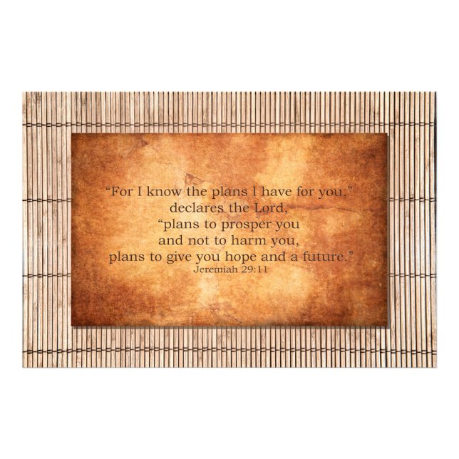 Foto Jeremías 29:11 Conozco los planes que tengo para t (Frente)