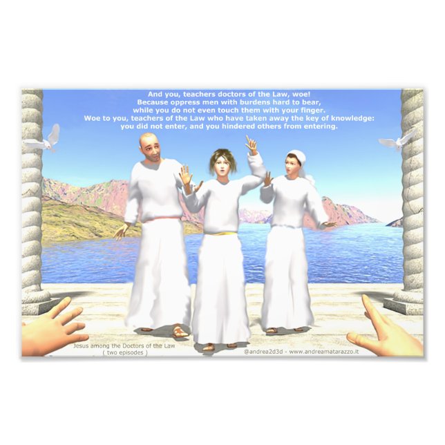 Foto Jesús entre los médicas-profesores de la ley (Frente)