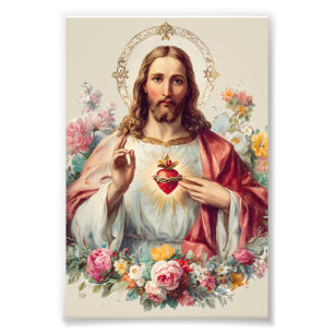 Foto Jesús Sagrado Corazón Cristiano Católico Tradicion