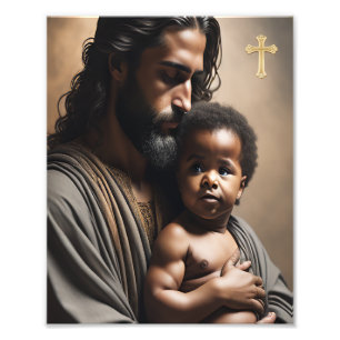 Foto Jesús y poster de niños