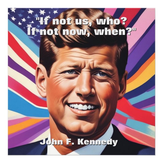 Foto JFK John F. Kennedy Cita Inspiración Motivacional (Frente)