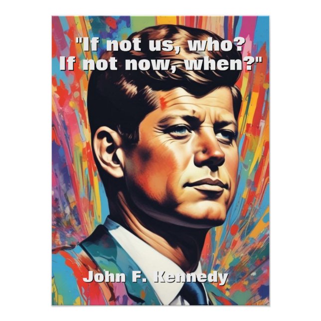Foto JFK John F. Kennedy Cita Inspiración Motivacional (Frente)