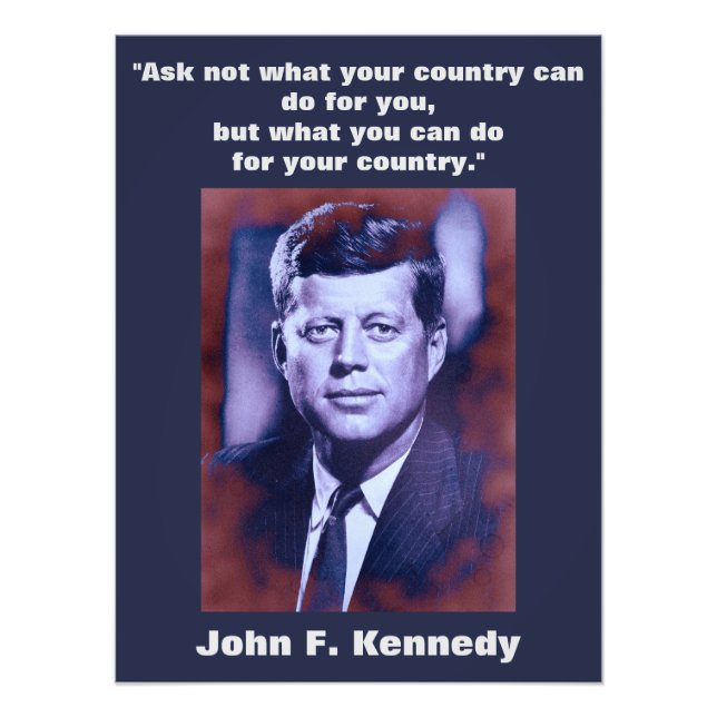 Foto JFK John F. Kennedy Cita Inspiración Motivacional (Frente)