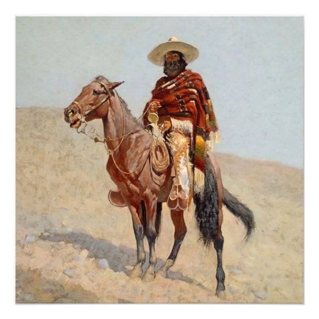 Foto “Jinete vaquero mexicano” de Frederick Remington (Frente)