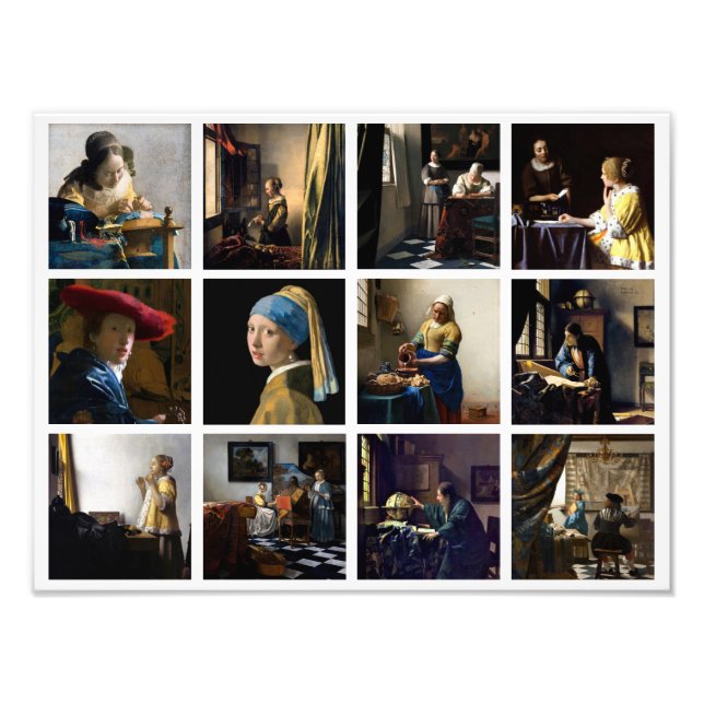 Foto Johannes Vermeer - Cuadrícula de Obras Maestras (Frente)