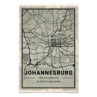 Foto johannesburg south africa map print poster canvas