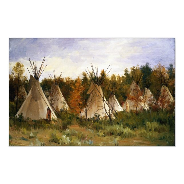 Foto Joseph Henry Sharp el Poster del campamento de ver (Frente)