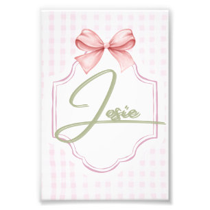 Foto Josie Baby Nursery personalizado Bow&Gingham