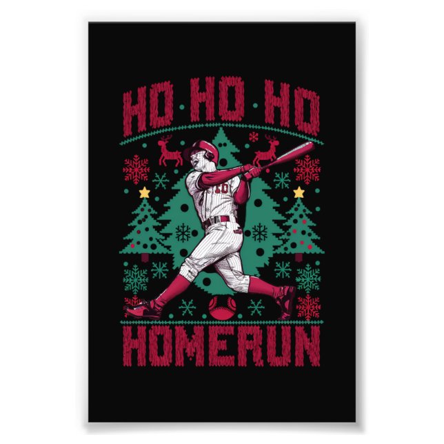 Foto Ju Ho Homerun Navidad de béisbol feo suéter (Frente)