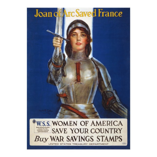 Foto Juana de Arco Guerra Mundial Compré Estampillas pa (Frente)