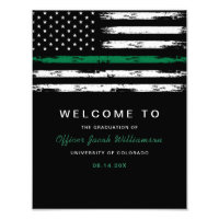 Jubilación de la bandera de la línea verde delgada