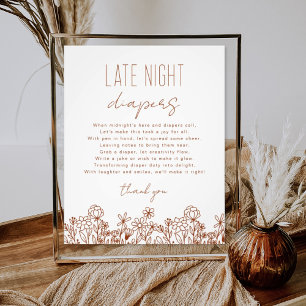 Foto Juego de Baby Shower Wildflower Late Night Diapers