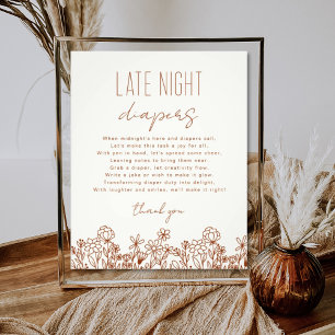 Foto Juego de Baby Shower Wildflower Late Night Diapers