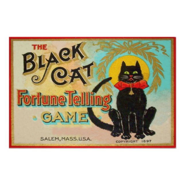 Foto Juego de conteo de la fortuna del gato negro (Frente)