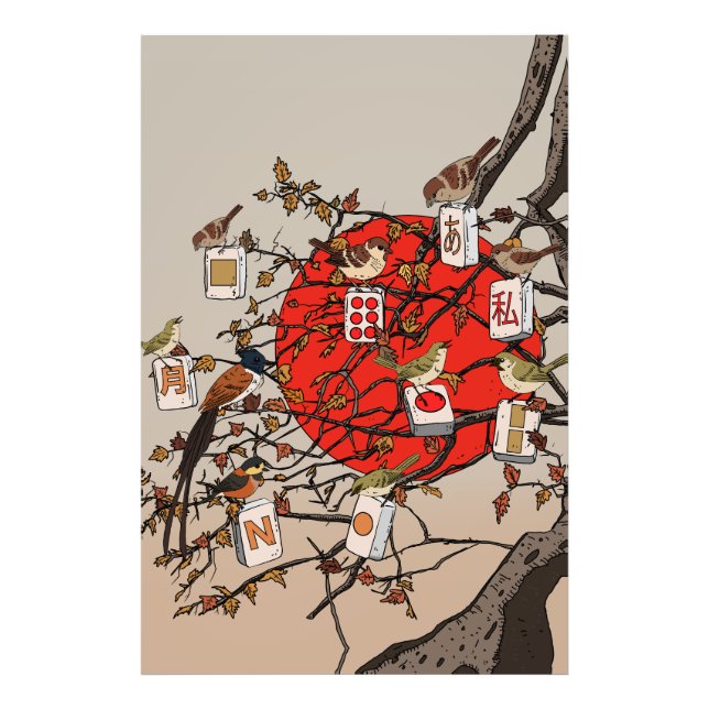 Foto Juego de pájaros Mahjong (Frente)