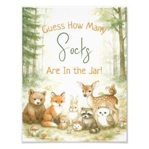 Foto Juego para Baby Shower Animales Bebés del Bosque A