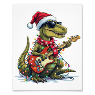 Foto Jugador de guitarra de dinosaurio navidad