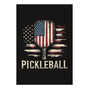 Foto Jugador de Pickleball Bandera de EE. UU. Retro Pad