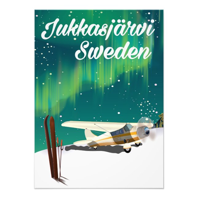Foto Jukkasjärvi Suecia poster de vacaciones de las luc (Frente)