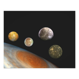 Foto Júpiter y cuatro lunas satélites Galileas