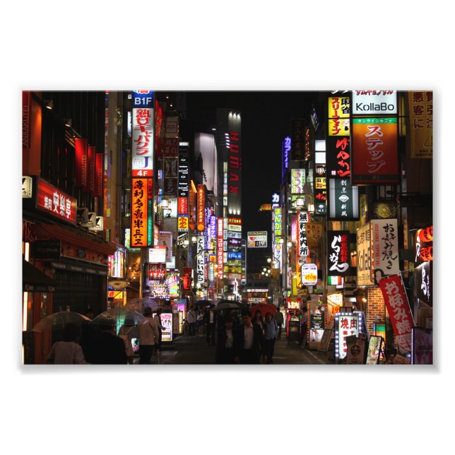 Foto Kabukichō Tokio Neones por la noche en Japón (Frente)