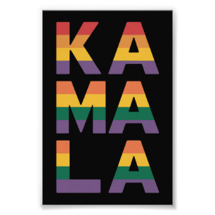 Foto Kamala Harris 2024 Bandera del Arcoíris Orgullo Ga
