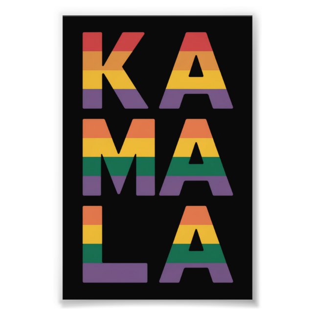 Foto Kamala Harris 2024: La bandera arcoiris del orgull (Frente)