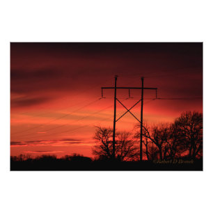 Foto Kansas Sunset, líneas eléctricas Ampliación de la 