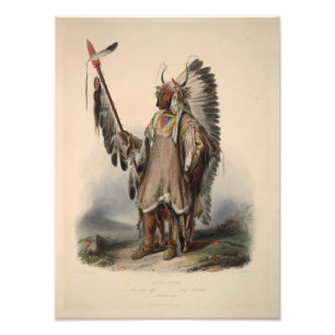 Foto Karl Bodmer - Un jefe Mandan