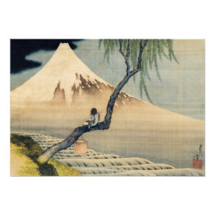 Foto Katsushika Hokusai - Muchacho viendo el Monte Fuji