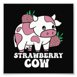 Foto Kawaii Strawberry Cow Crazy Cow Lady Granja Animal