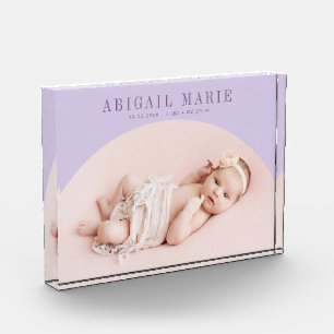 Foto Keepsake de un bebé de arco morado ligero