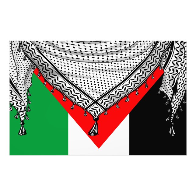 Foto Keffiyeh palestino Scarf tejido tradicional (Frente)