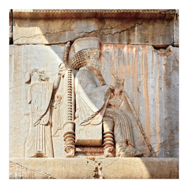Foto King Darius I. Bas-relief, Persepolis, Irán (Frente)