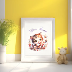 Foto Kit de Acuarela Personalizada con Nombre de Gatito