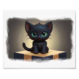 Foto Kitten negro en una caja de arte Personalizado