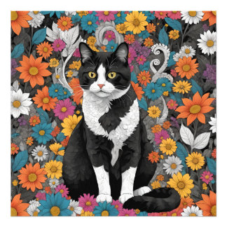 Foto Kitty entre las flores