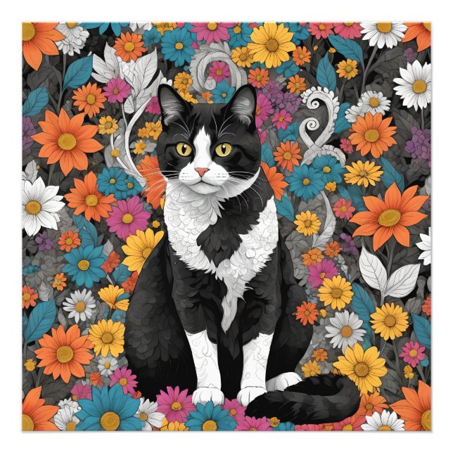 Foto Kitty entre las flores (Frente)