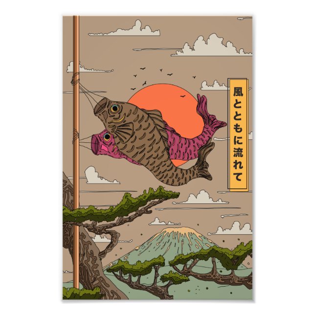 Foto Koinobori Fluye con el Viento (Frente)