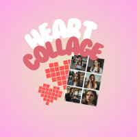 Kpop Idol Cumpleaños Fancafe Collage del corazón d