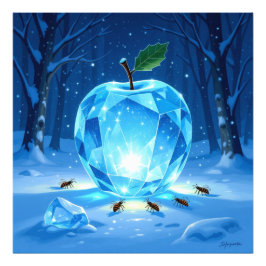 Foto „Kristallapfel im Glühwürmchenwinter“