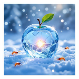 Foto „Kristallapfel im Glühwürmchenwinter“