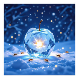 Foto „Kristallapfel im Glühwürmchenwinter“