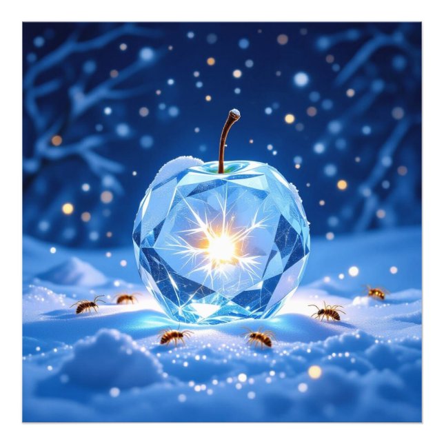 Foto „Kristallapfel im Glühwürmchenwinter“ (Frente)