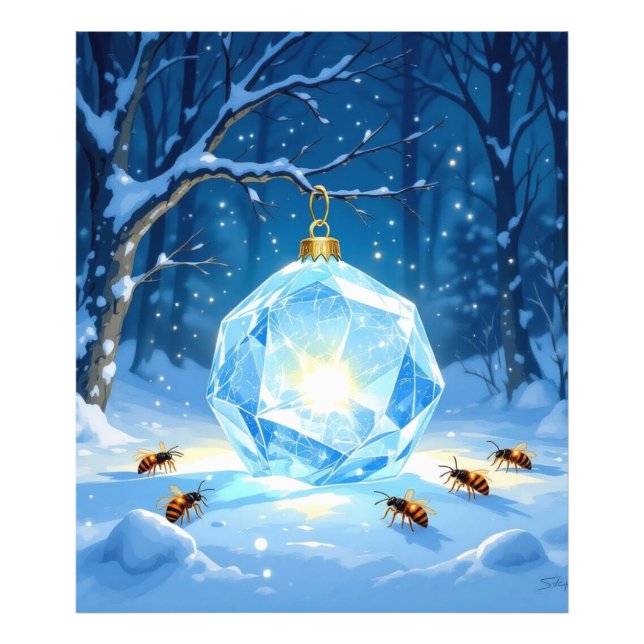 Foto „Kristallapfel im Glühwürmchenwinter“ (Frente)