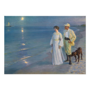 Foto Kroyer - El artista y su esposa en la playa