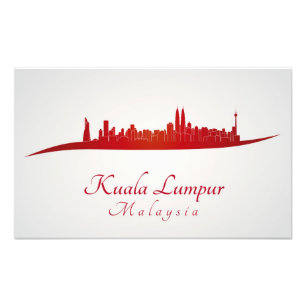 Foto Kuala Lumpur skyline in red