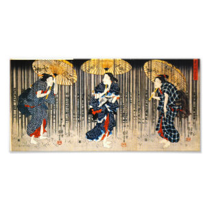 Foto Kuniyoshi tres mujeres con la impresión de los