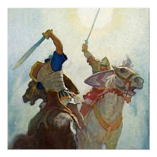 Foto "La batalla de espadas fue feroz" por NC Wyeth (Frente)